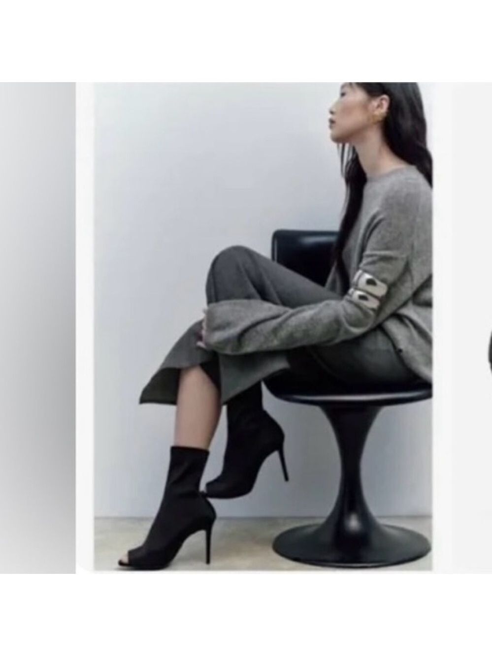 ZARA OPEN TOE HEELED ANKLE BOOTS - Ltd. Edition. Size 10
